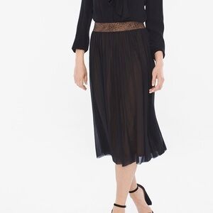 Chico's Mesh Animal Detail Midi Skirt Women's size S